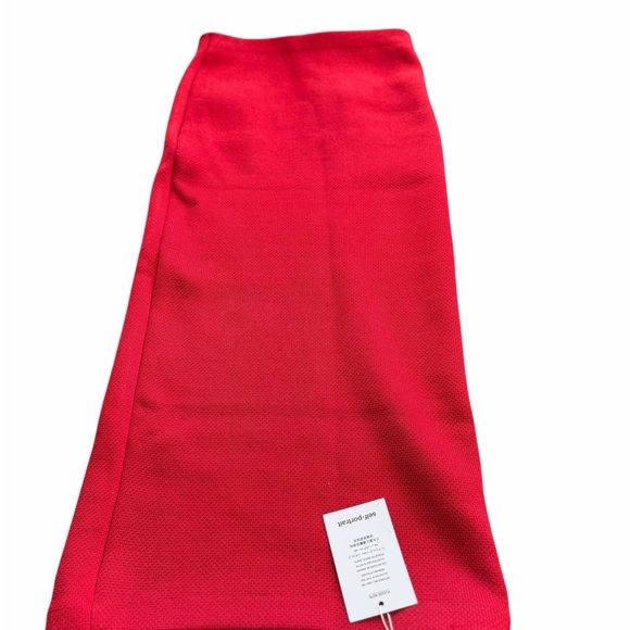 Self-Portrait Knit Red Skirt with Button Details - Picture 4 of 5